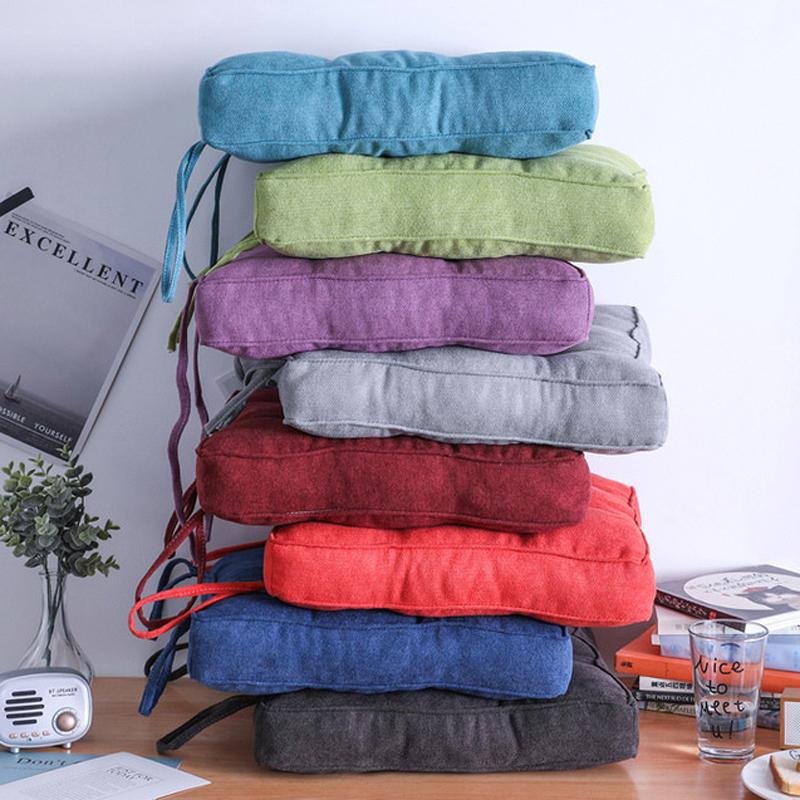 Solid Color Thickening Seat Cushion Office Back Cushion Dual Purpose Domestic Dining Chair/sofa Cushion Floor Soft Mat Square