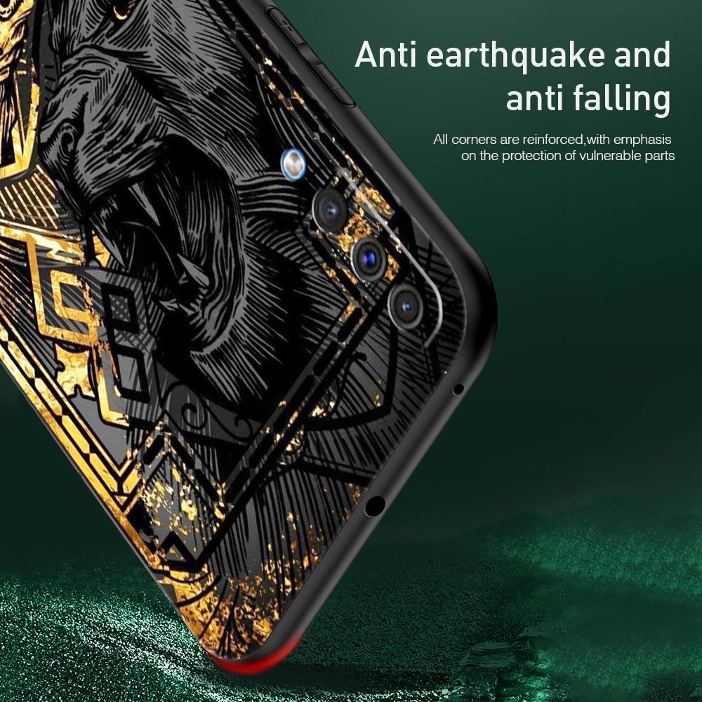 Cross Pattern Bicolor Lion Phone Case for Samsung Galaxy A56 A36 A26 A16 A34 A24 A42 A22 A20 A12 A40 A30 A10 5G Soft TPU Cover