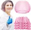 Pacote com 100 Toucas Descartáveis de TNT com Elástico Rede para Cabelo Mangas de Cabelo Chapéu Protetor para Hospital Salão Spa Catering