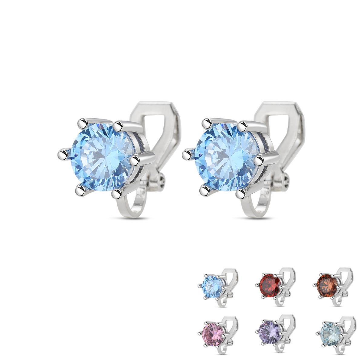 Pull Ear Clips Maldives Blue Single Diamond Without Ear Piercings Ear Clips Personalized Trendy Men s Earrings Zircon Earrings 2026