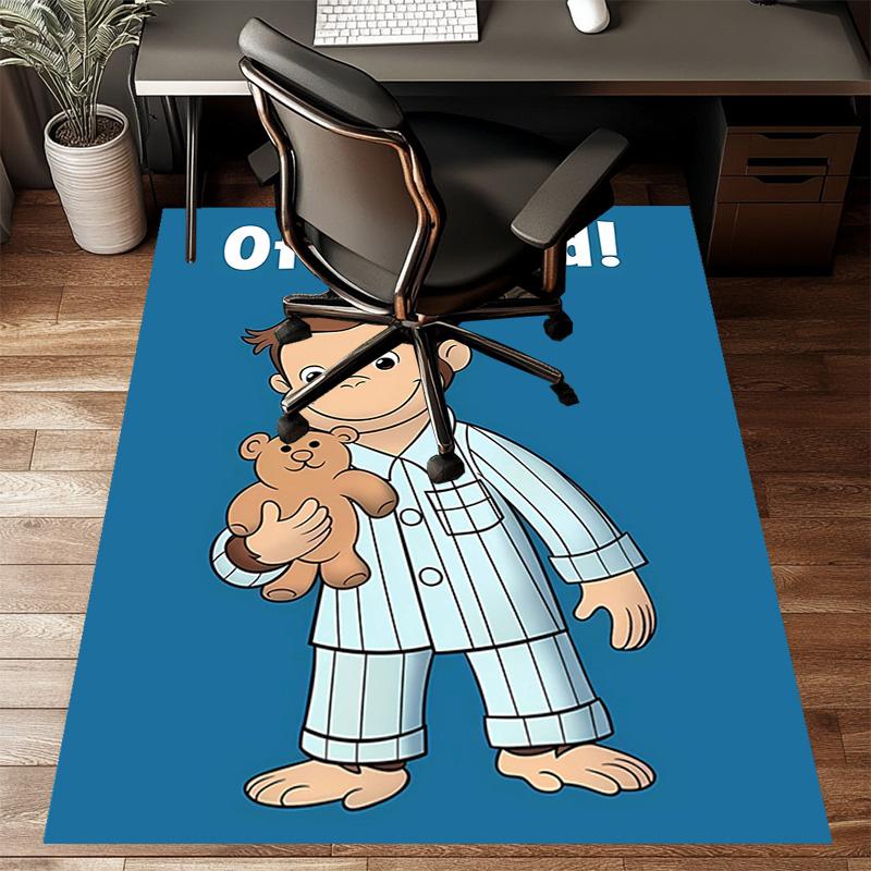 1pc Curious George (2) Design Printed Area Rug Carpet for Bedroom Living Room Home Decor Rugs Mat Non Slip Mat Rug for Bedside