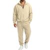 Men's Casual Zip-Up Sweatshirt with Pockets and Stand Collar, Long Sleeve Athletic Track Suit