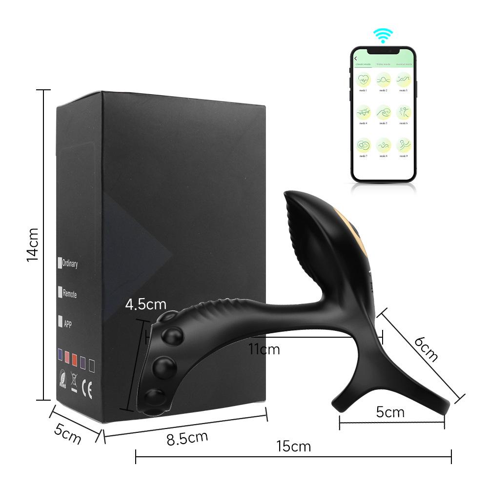 Three-pronged Silicone Vibrating Cock Ring with Wireless APP Remote Control