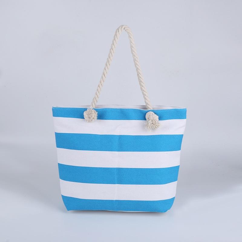 New beach bag striped, casual bag underarm bag women's shoulder bag women's canvas bag