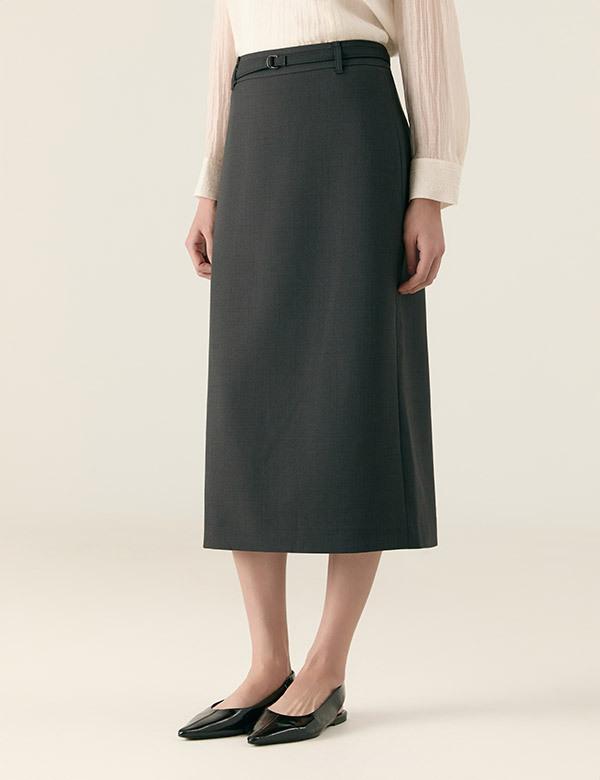 Roem Belted H-Line Long Skirt (Set) Rmwhg24R11