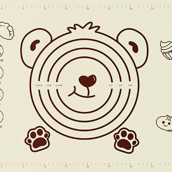 Silicone Baking Mat Foldable Pastry Rolling Pad with Measurement Marks Non-Stick Heat Resistant Kneading Dough Mat