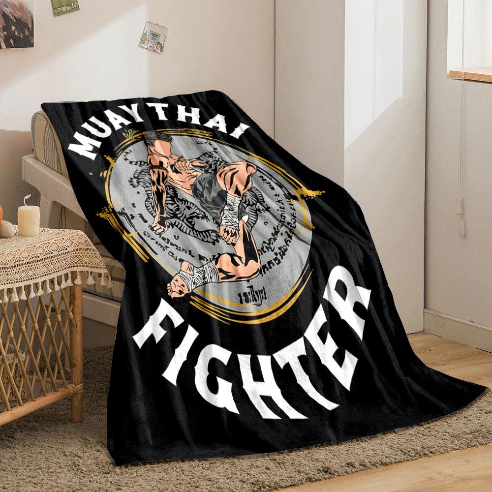 Koc Wojownika Muay Thai Koc do sypialni Koc do salonu Kanapa Koc na przerwę obiadową Miękki koc dla Przyjaciela Festiwal Prezent