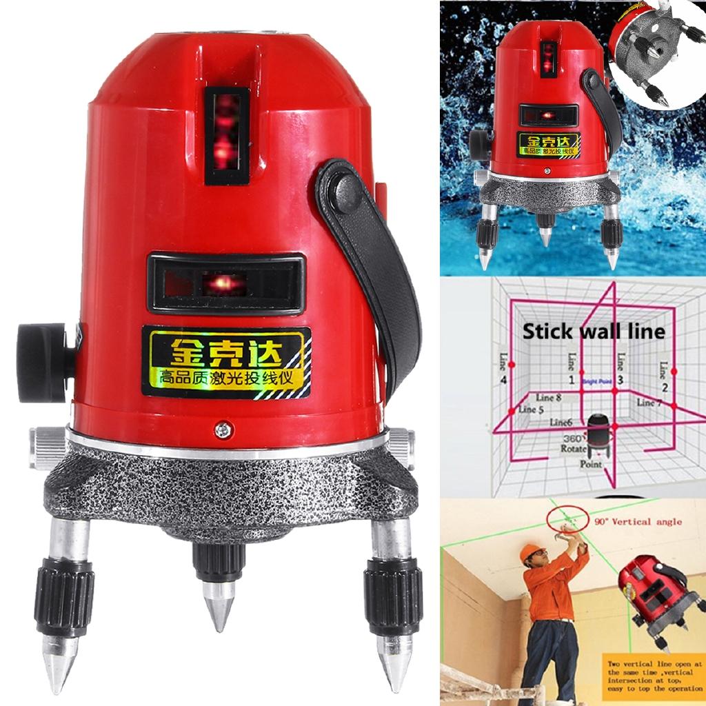 AC 220v 5 Linii 6 Punktów 4V1H Linia Krzyżowa Czerwony Wstrząsoodporny Automatyczny Samopoziomujący Poziomnica Laserowa Miernik Zestaw Wysoka Jakość