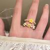 Daisy Small Flower Pearl Ring - Women's Niche Finger Ring with Light Luxury and High-end Feel