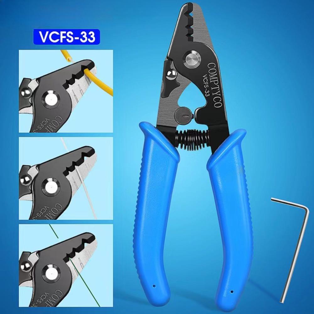 

VCFS-33 Трехпортовый инструмент для зачистки оптического волокна / плоскогубцы / инструменты для зачистки проводов FTTH Tools Щипцы для зачистки оптического волокна