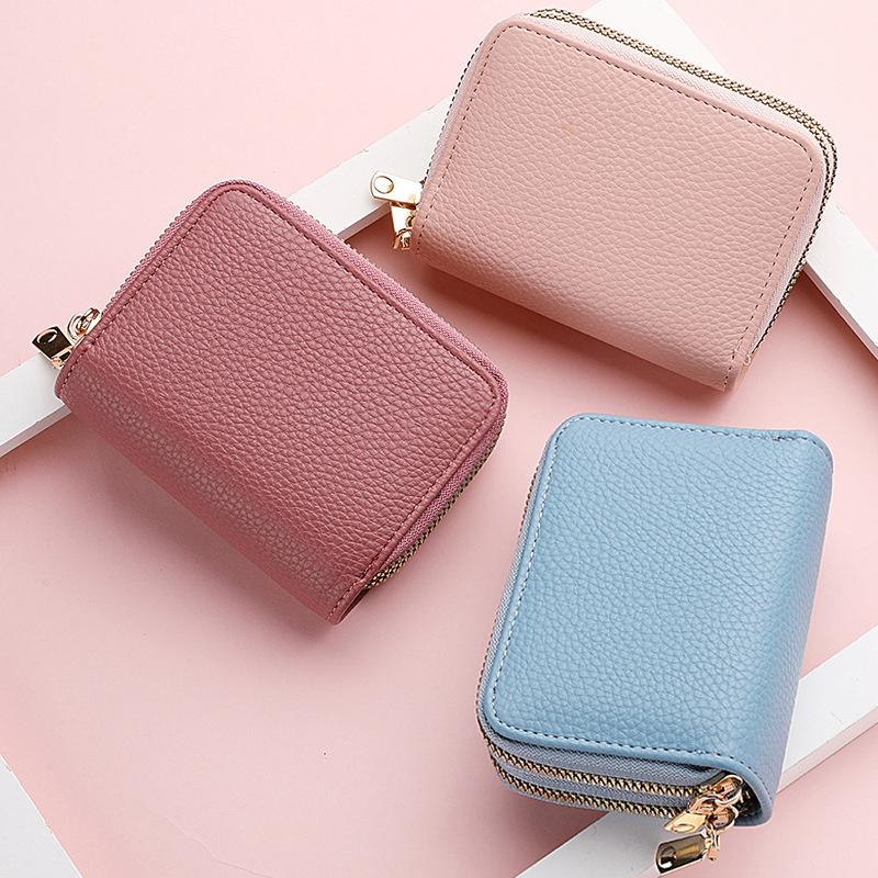 PU Leather Rfid Women's Zipper Card Wallet Small Change Wallet Purse For Female Short Wallets With Card Holders Woman Purse