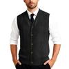 Herr V-ringad Ärmlös Stickad Koftaväst