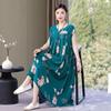 Fashion Casual  Summer Dress for Women Print Loose O-Neck Cotton Women Clothing Dresses Plus Size