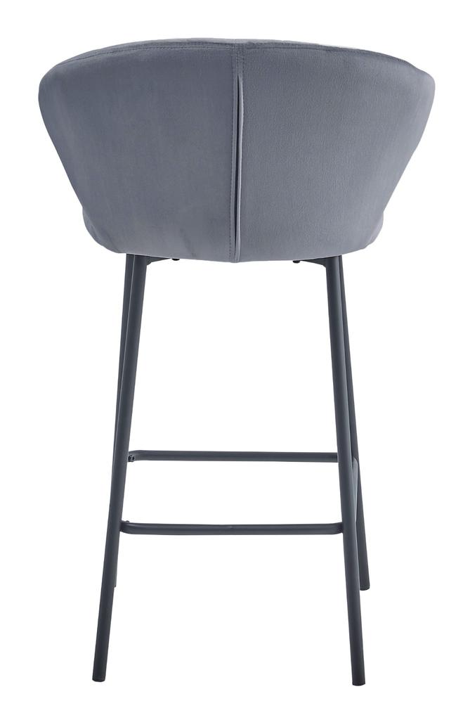 Gatta Stool - Dark Gray Velvet / Black Legs X 3