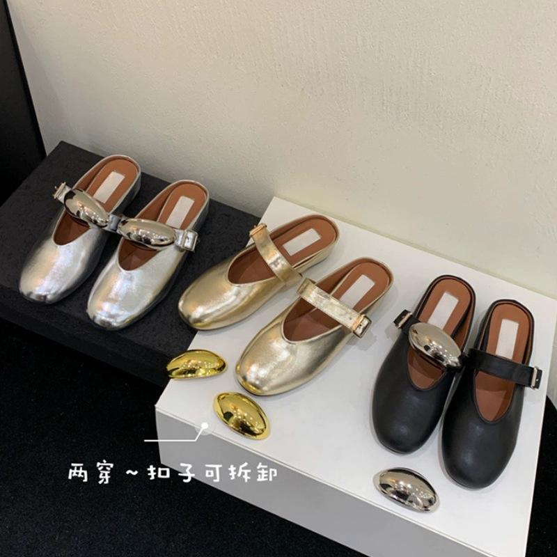 

Знаменитые серебряные полудрагоценные туфли из кожи, женские серебряные пряжки внутри, увеличивающие рост, сандалии с сумкой на голову, юбка, носит Muller Drag 39 чёрный