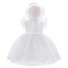Dressy Daisy Milky White Shrine Visit Dress with Lace Bonnet for Baby Size 95 Girls, (18-24 Months)