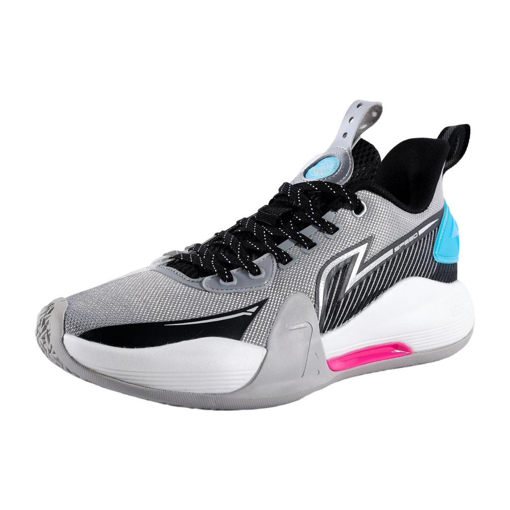 Li Ning Speed 7 Cushioning Slip Resistant Abrasion Resistant Low Top Basketball Shoes Men's Gray Black Blue ABPT013-4