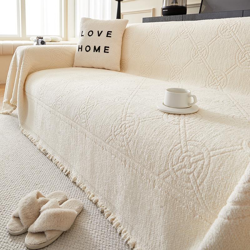 Autumn and Winter Plush Sofa Towel Full Cover Cloth Nordic Style Thickened Sofa Cover Universal Cover Non-Slip Dustproof Cushion