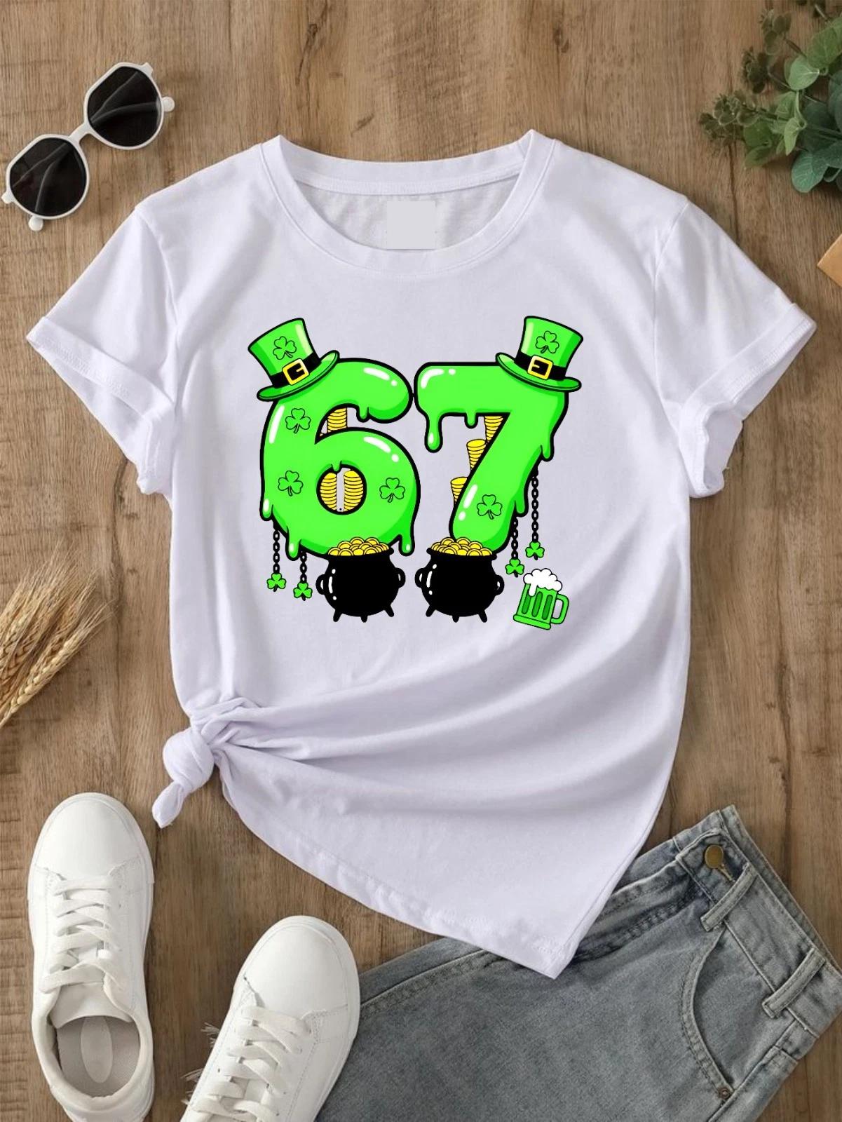 67 Six Seven Funny Number St Patrick Day T- Shirt, Funny Irish Joke Gifts Tee Top S
