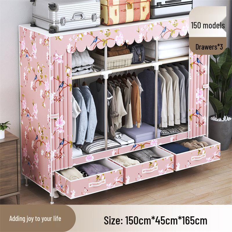 Wardrobe with Dustproof Drawers - Ideal for Rental Rooms