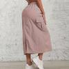 Women's Fashionable Solid Color Drawstring Elastic Waist Loose And Comfortable A-line Skirt