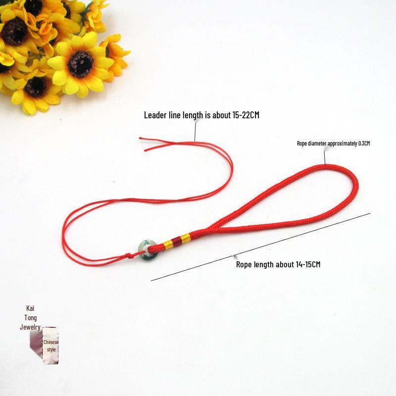 Imitation Jade Circle Handle Beaded Rope