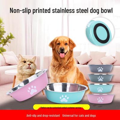 Large Capacity Anti-Tip Stainless Steel Dog Bowl for Medium & Large Pets
