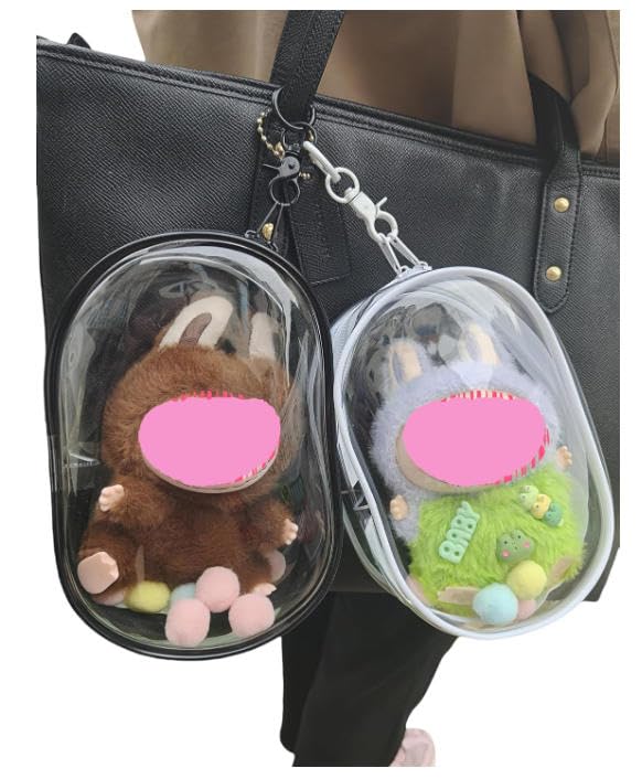 Zhejia Plush Storage Pouch [360° View of Your Favorite Character] Plush Pouch, Mini Doll Storage, Ita-Bag, Favorite Character Bag, Small Clear Bag,