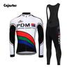 Men Long Sleeves Set Winter Fleece & No Fleece Retro Black Bib Pants Outdoor Warm Cycling Clothing 2026 Autumn Breathable Cycling Suit Set