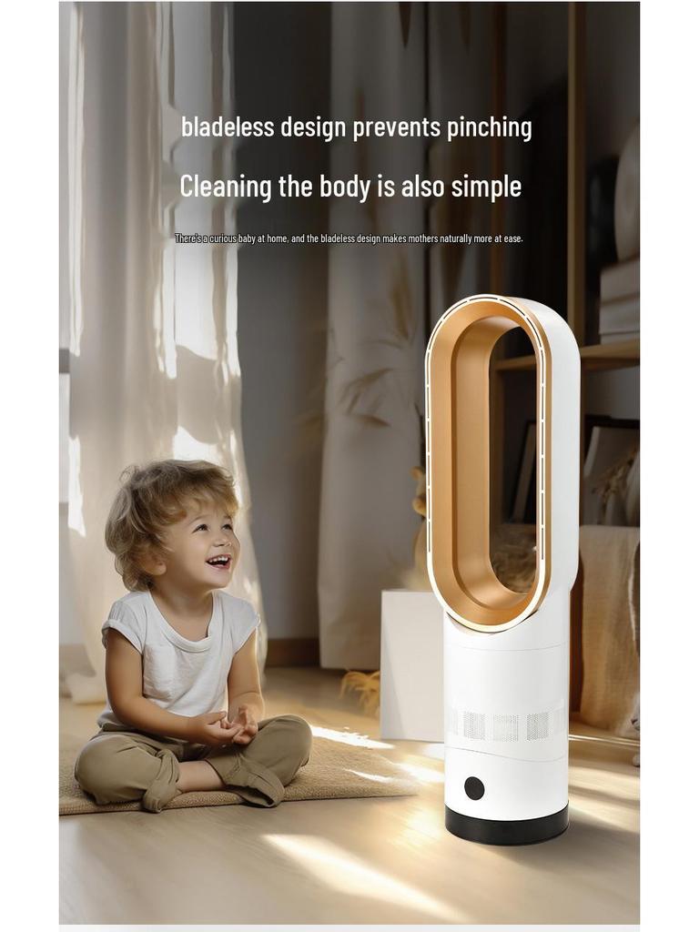 Bladeless Smart Standing Fan – Silent Air Circulation Electric Floor Fan for Home