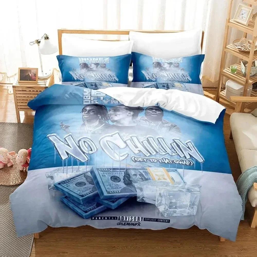 Set Biancheria da Letto Rapper Rod Wave Stampa 3D Copripiumino Set Letto Coperta Federa Piumone King Queen Size per Ragazzi Adulti