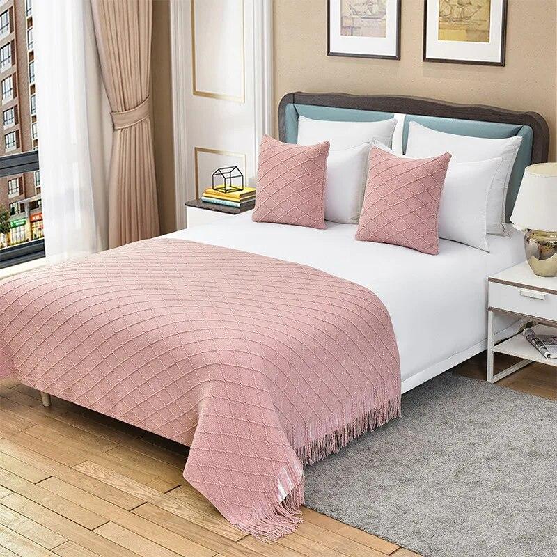 Bed End Scarf B&B Apartment Decoration Knitted Sofa with Scarf Hotel Bed Cover Bed End Blanket Hotel Bed Flag