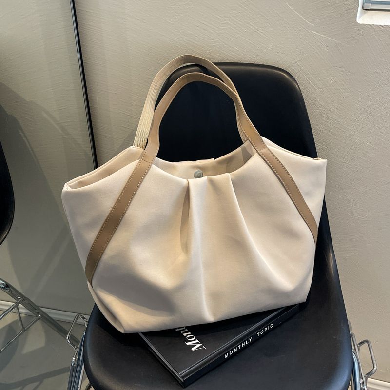 

Simple and Light Cloud Tote Bag Korean-style Canvas Bag Niche Large Capacity Commuter Crossbody Shoulder Bag білий