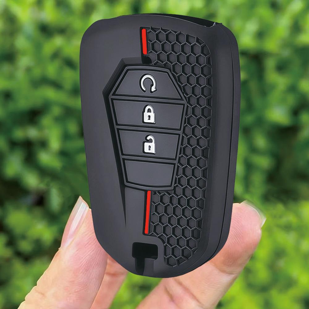 New 3 Buttons Silicone Car Key Cover Remote Control Fobs for ISUZU Dmax D-max Mux 2021 2022+ D-max MU-X 3.0 Mux Accessories Box