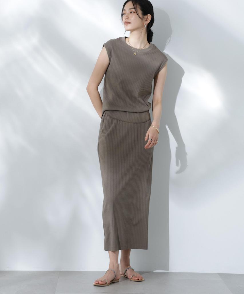 Nano Universe Sweat Ribbed Sleeveless be paired with other M 180 Khaki Anti-Soaked (R) Stain-Resistant T-Shirt (Can items) Women's 669-5124305