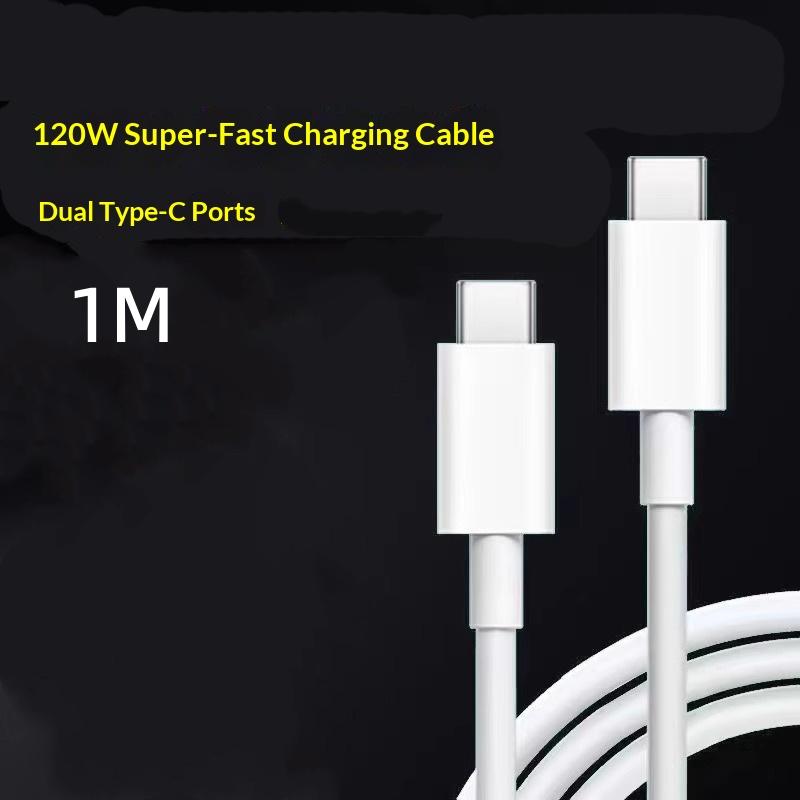 120W Dual Type C Super Fast Charging Data Cable For Phone Quick Cord Transfer Wire 1M/1.5M/2M