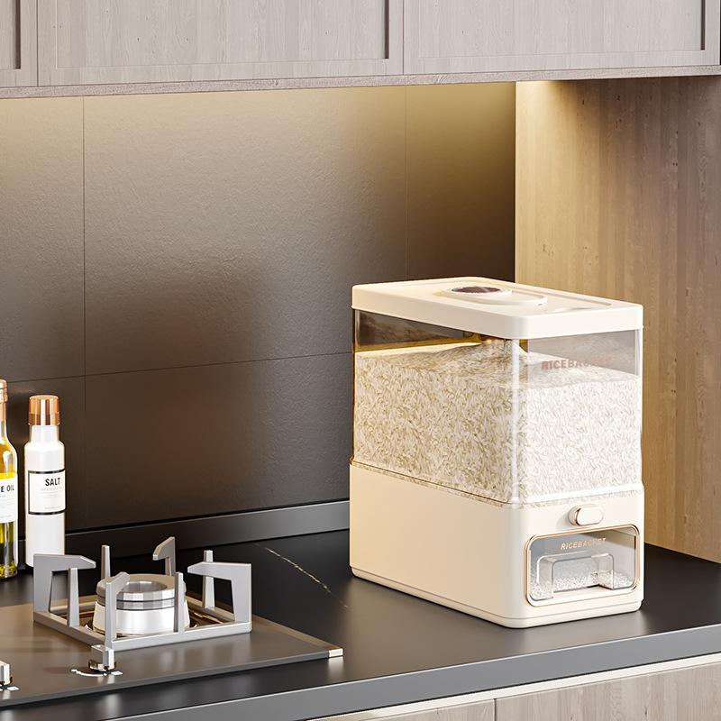 

Контейнер для хранения риса пищевого качества для дома, герметичная банка для риса, защищенный от насекомых, влагостойкий контейнер для хранения сухих зерен