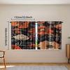2pcs   Mid Century Curtain   Black Floral Boho Curtain for Living Room and Bedroom Window Drapes