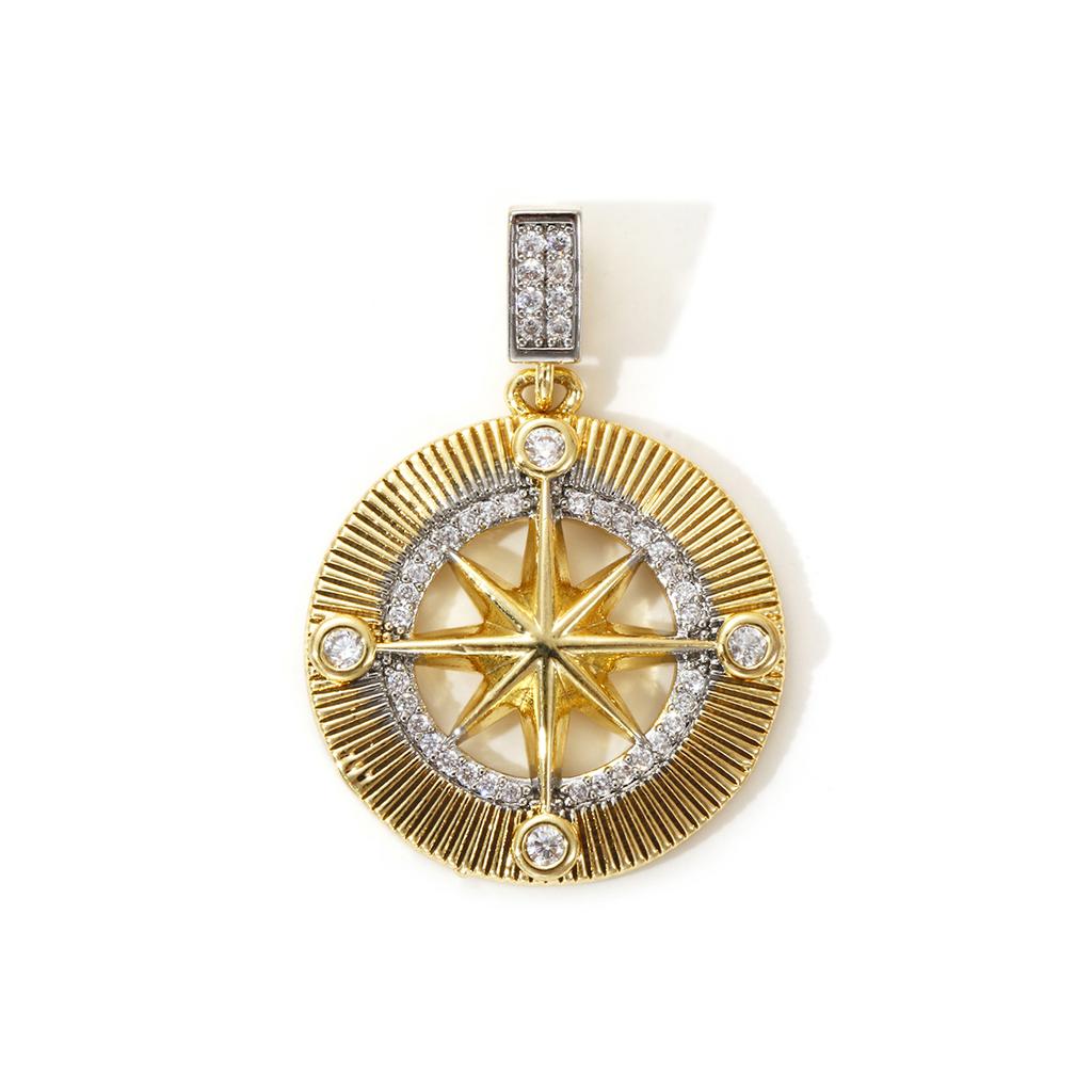 1 Stück Messing Anhänger 18K Gold Plated Sonnenblume Stern Micro Pave Klar Zirkonia Anhänger Für DIY Halskette Schmuckherstellung
