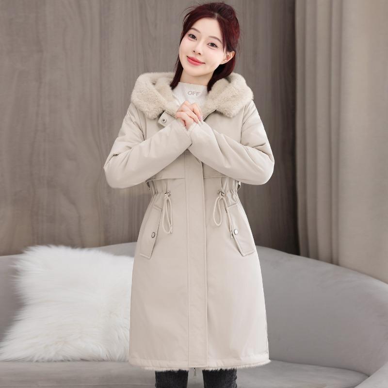 Winter new long pie to overcome fashion versatile cotton-padded clothes double-sided wear women's thin coat tide