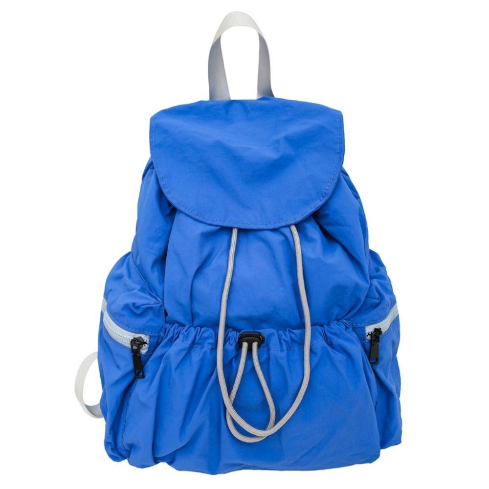 Casual Nylon Drawstring Backpack Lightweight College Student Schoolbag Canvas Shoulder Bag  Student