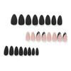 Matte Reusable Artificial Fake False Press On Nails 24 PCS Set Nude Skin Color with Golden Glitter & Black Color with Kit