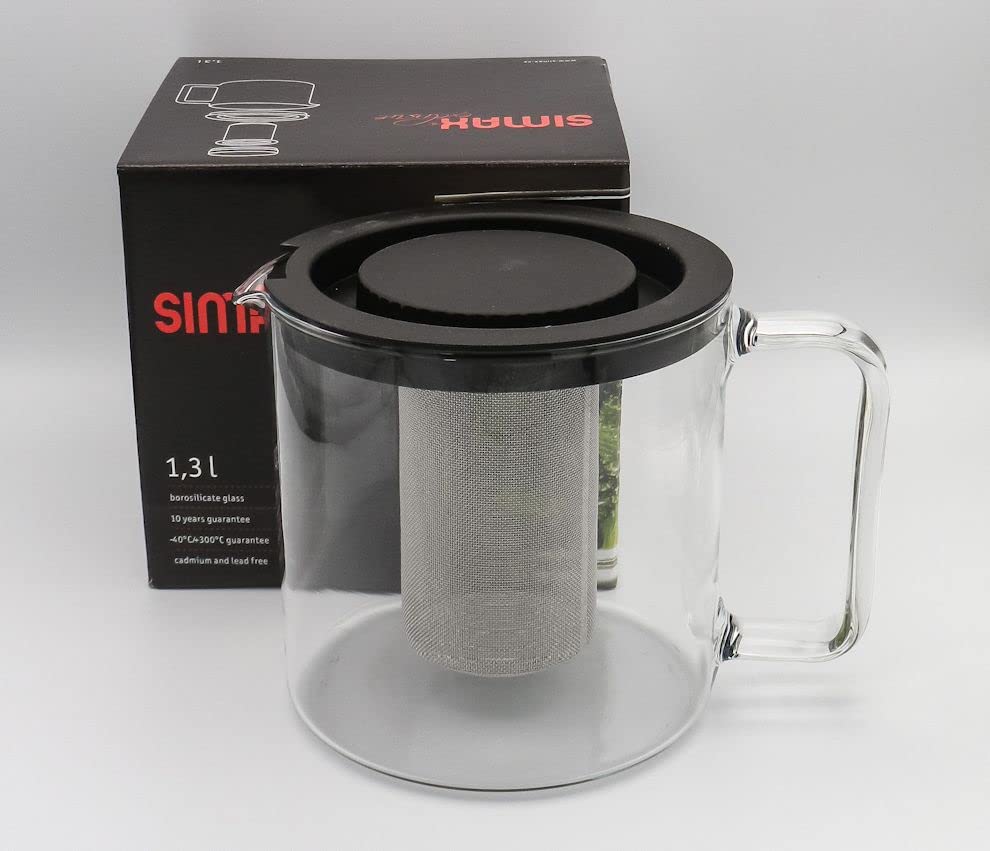 Czech-made Heat-resistant Glass SIMAX Teapot and Jug "Fromm" 1.3L 3260-MET