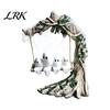 Creative Holiday Gift for Home Glowing Ghost On Swing Resin Yard Decor, Weatherproof Halloween Outdoor Garden Ornament with Gothic Style Ornaments
