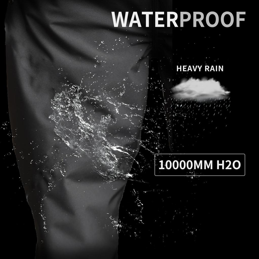 Wosawe Pánské cyklistické nepromokavé kalhoty odolné proti povětrnostním vlivům s návleky na boty, reflexní rychleschnoucí cyklistické kalhoty