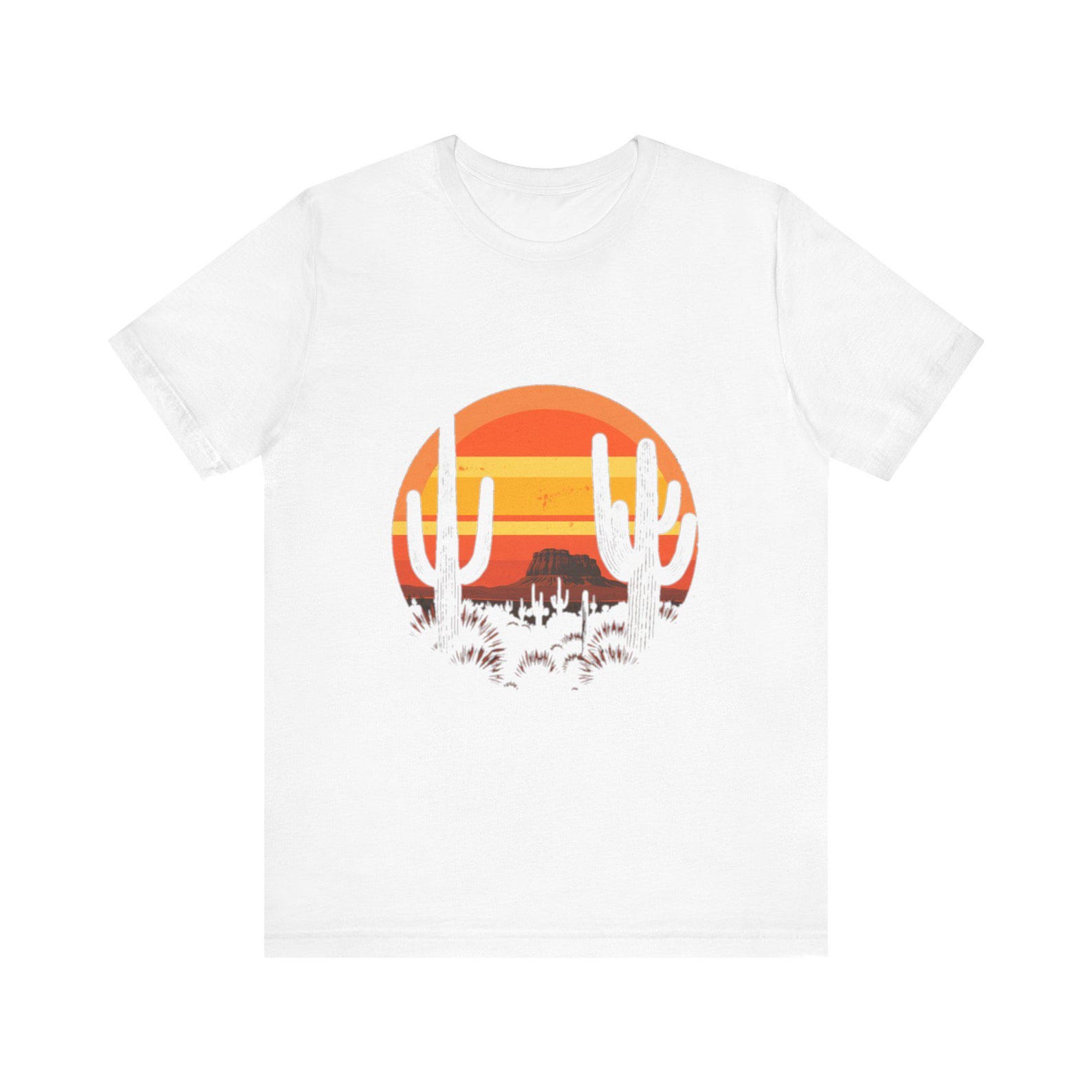 Retro Desert Sunset T-Shirt, Vintage Cactus Southwest Tee, Nature Outdoor Adventure Gift 4XL