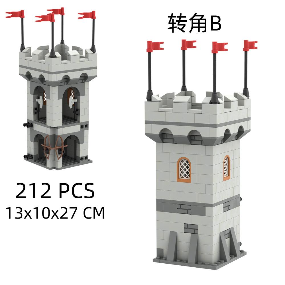 Lion Fortress Castle Modular Wall Tower Corner Medieval Military Soldier Figure Scene Ornament