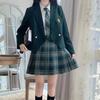 Authentic JK Style Women's School Uniform Set: Plaid Skirt & Jacket