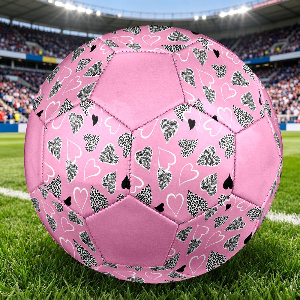 1 pezzo Cuore Rosa Leopardo Sport all'Aperto Calcio, Taglia 5, Sensazione Confortevole e Durevole, Regalo yy26060459
