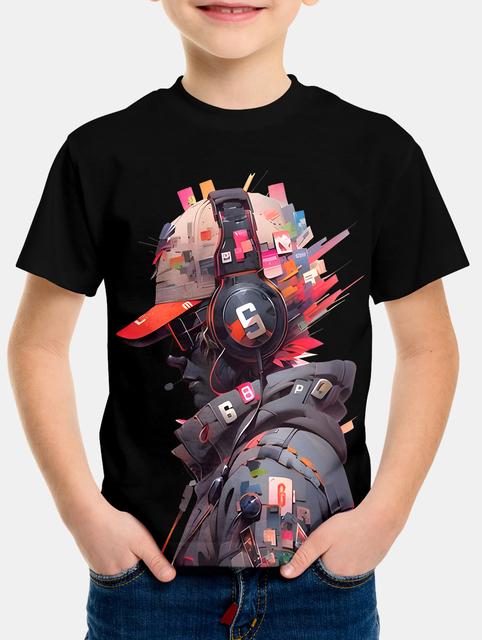 

Дышащая футболка для мальчиков, детская пижама с рисунком паука, животный узор, круглый вырез, мультяшный повседневный повседневный топ для детей с короткими рукавами 160